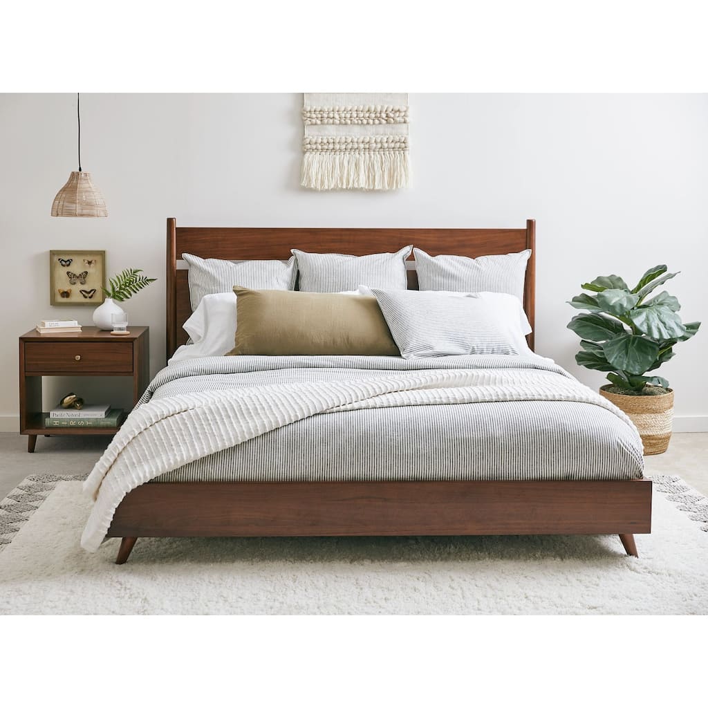 Ludwig Brown Wood King Panel Bed