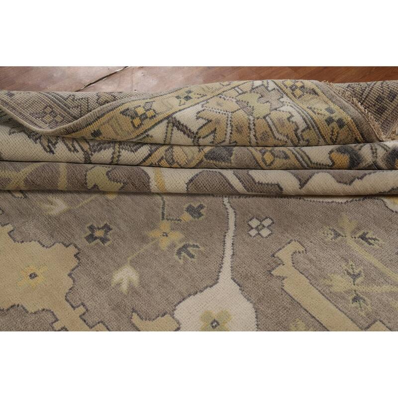 Oushak Indian Large Rug Hand-Knotted Wool Carpet - 10'0"x 13'8"