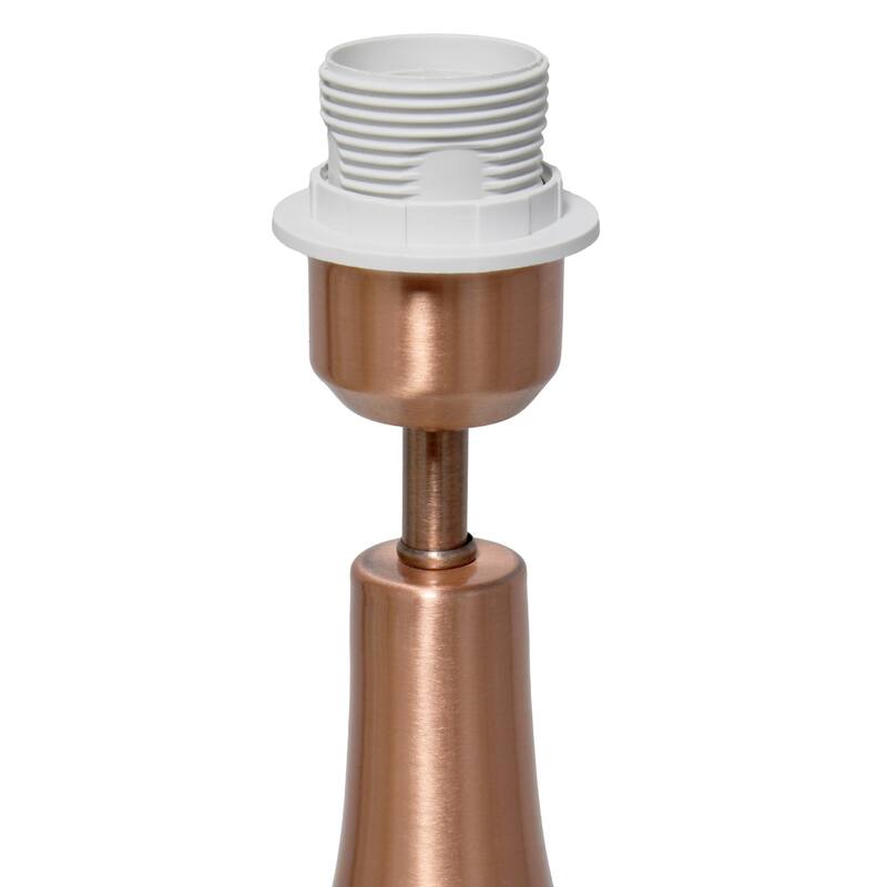 LED Hourglass Table Lamp with Round Drum Shade - 19.5" - Rose Gold