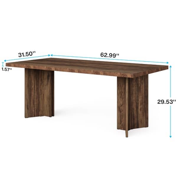 dimension image slide 0 of 5, Farmhouse Rectangular Dining Table for 4-6 People