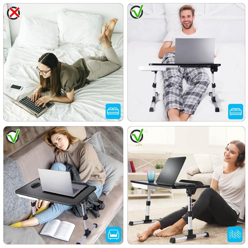 Large Laptop Desk Adjustable Laptop Stand Foldable Bed Table Portable Lap Desk Folding Notebook Stand