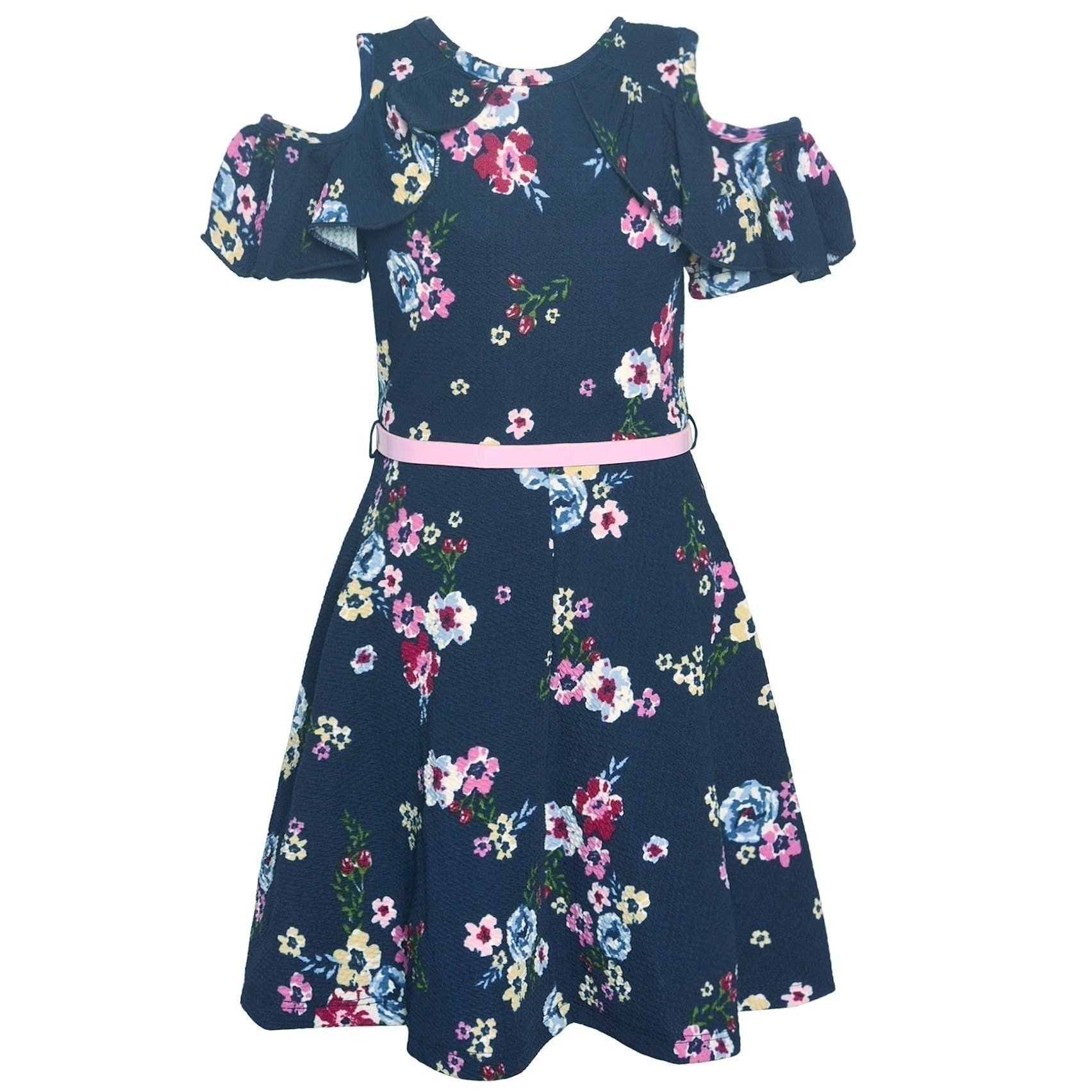 navy floral girls dress