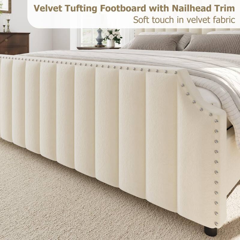 Platform Bed Frame with 50.2" Headboard