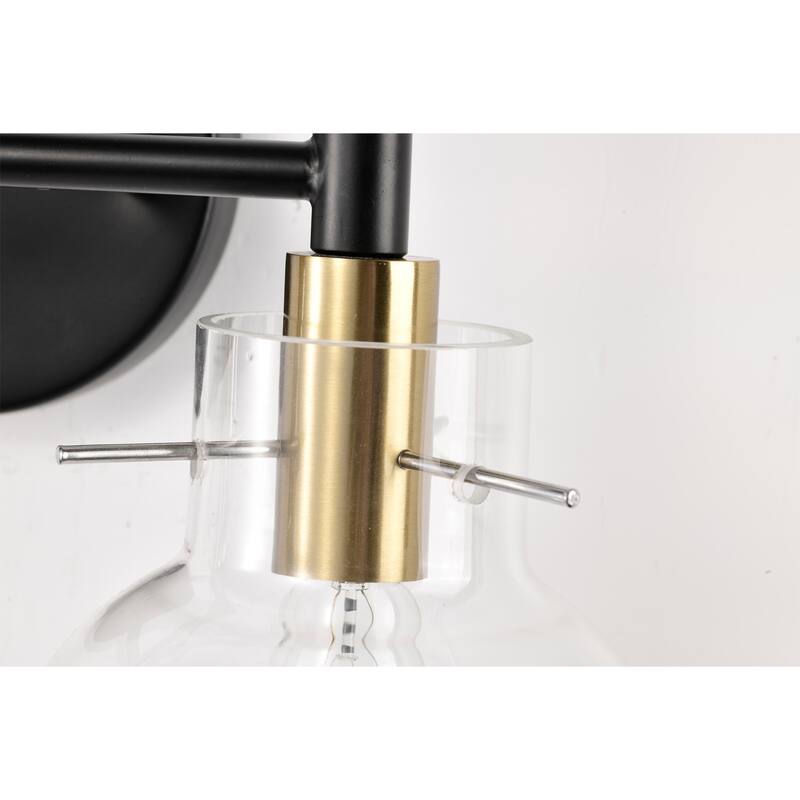 14 Inch Clear Glass Design Wall Sconces with 2 Light (SOLD AS A PAIR)