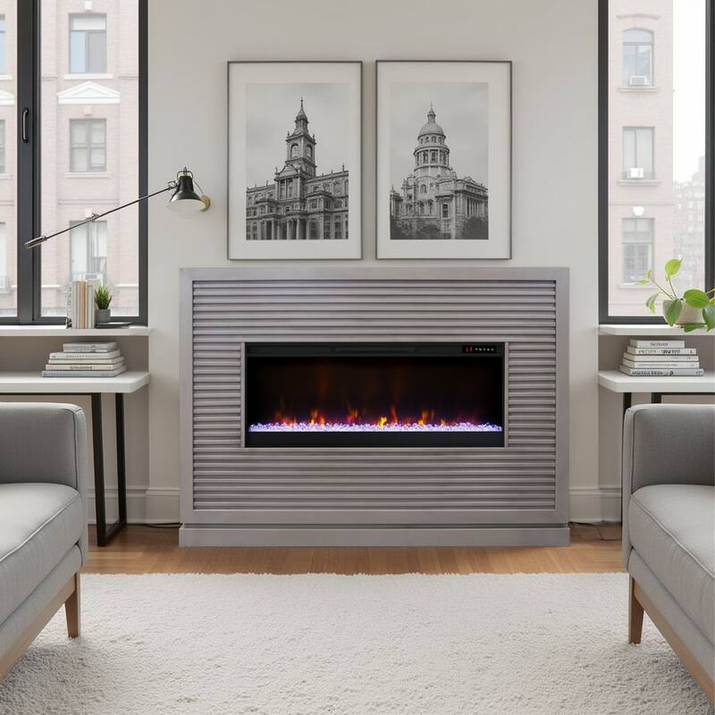 Bridgevine Home Riviera 64 inch Fireplace Mantel, Minimal Assembly - Sandstone