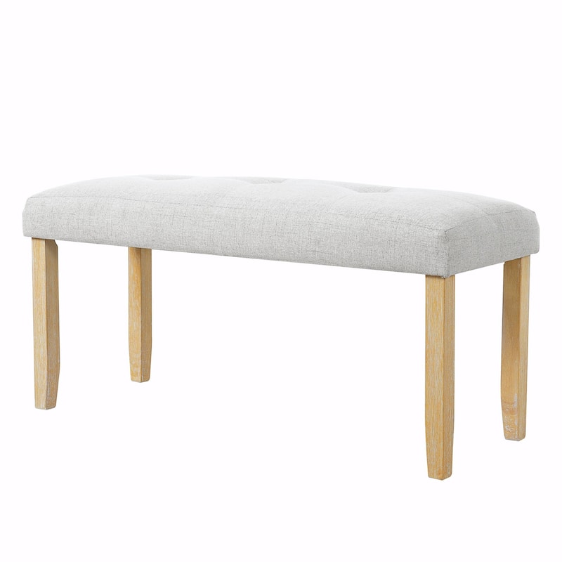 ​Tufted Linen Bench - 40" Multi-Purpose Seating