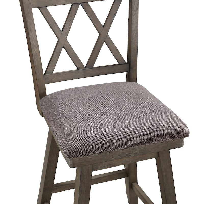 Brookline Wooden Linen Swivel Dining Room Barstool