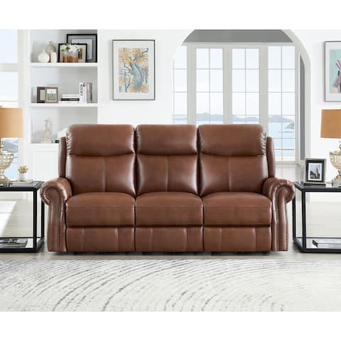 Hydeline Royce Zero Gravity Power Reclining Top Grain Leather Sofa with Built in USB Ports