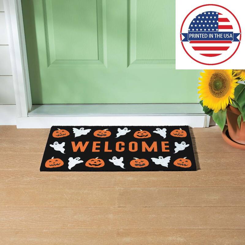 16 in. x 28 in. PVC Halloween Welcome Door Mat
