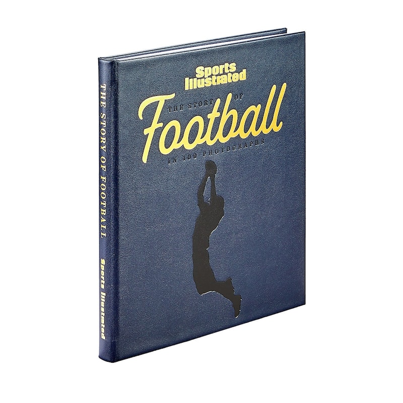Graphic Image Story of Football Coffee Table Book, Leather, Navy