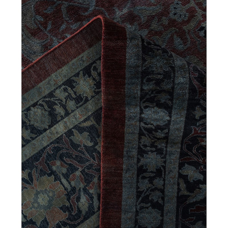 Overdyed One-of-a-Kind Hand-Knotted Area Rug - Gray - 12' 0" x 18' 0"