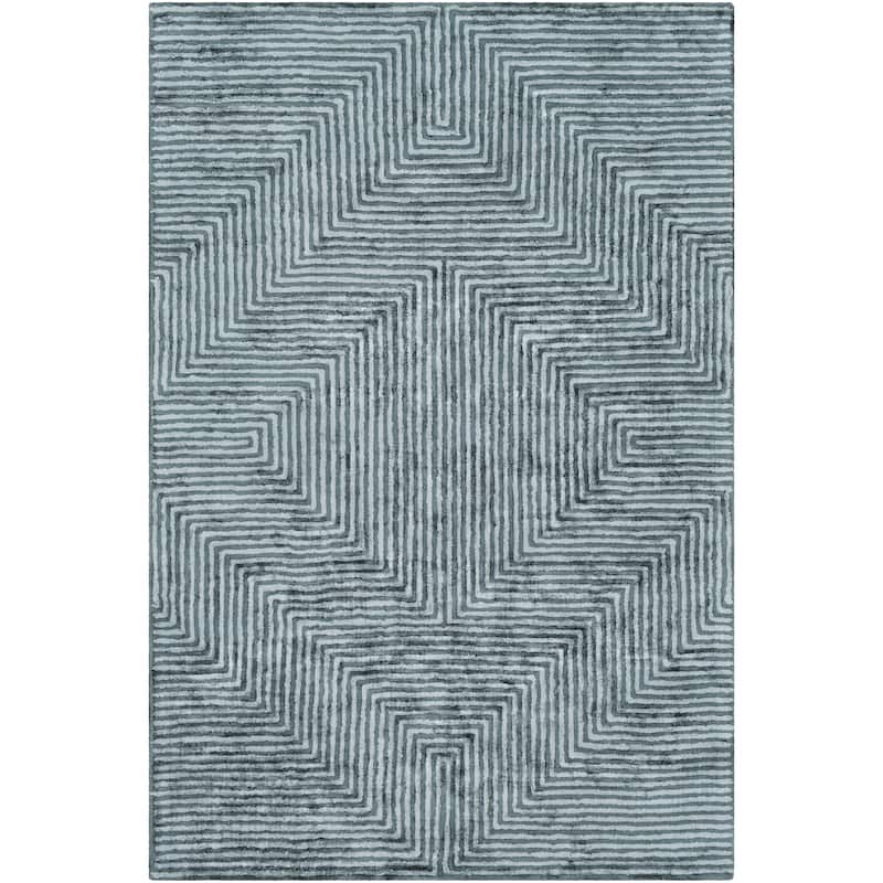 Fazeley Handmade Geometric Viscose Area Rug