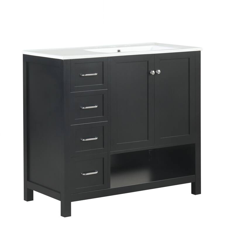 Sophisticated Bathroom Vanity with Multiple Storage Options and Durable Construction