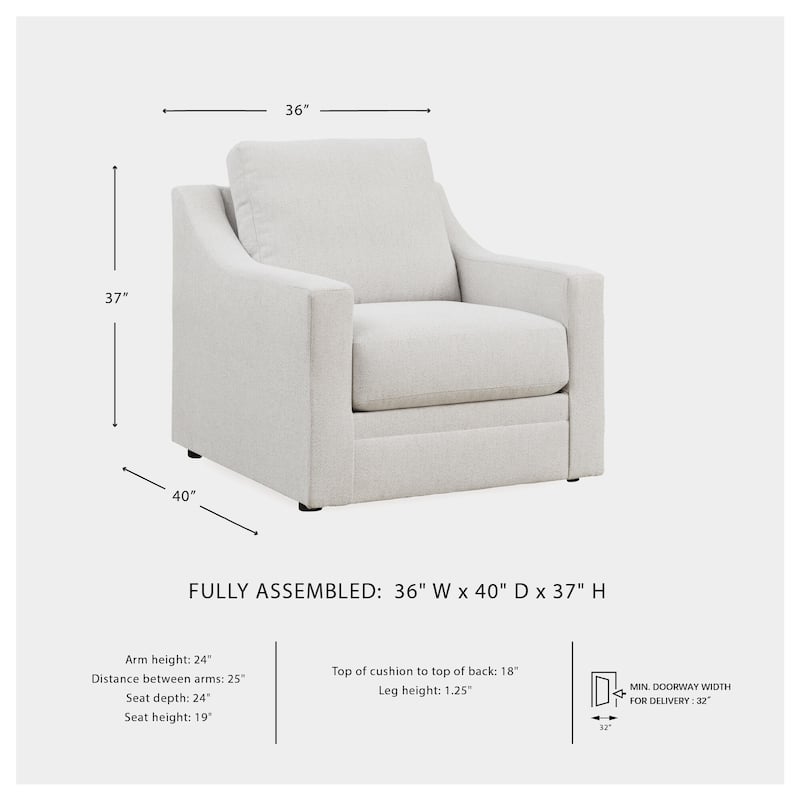 Signature Design by Ashley Maitelynn White Chair - 36"W x 40"D x 37"H