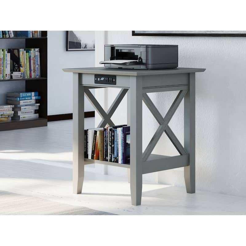 AFI Lexi Printer Stand with Built-in Charger in Grey
