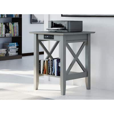 AFI Lexi Printer Stand with Built-in Charger in Grey