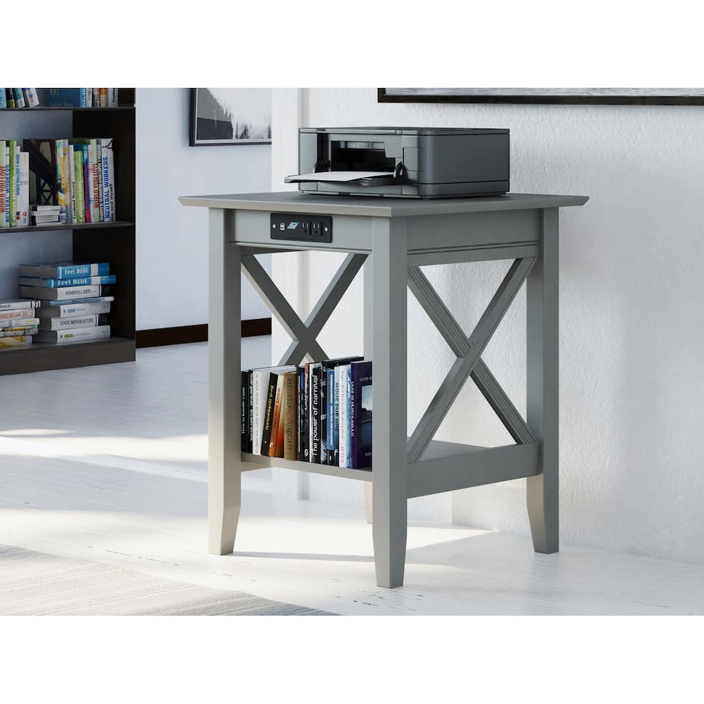 AFI Lexi Printer Stand with Built-in Charger in Grey