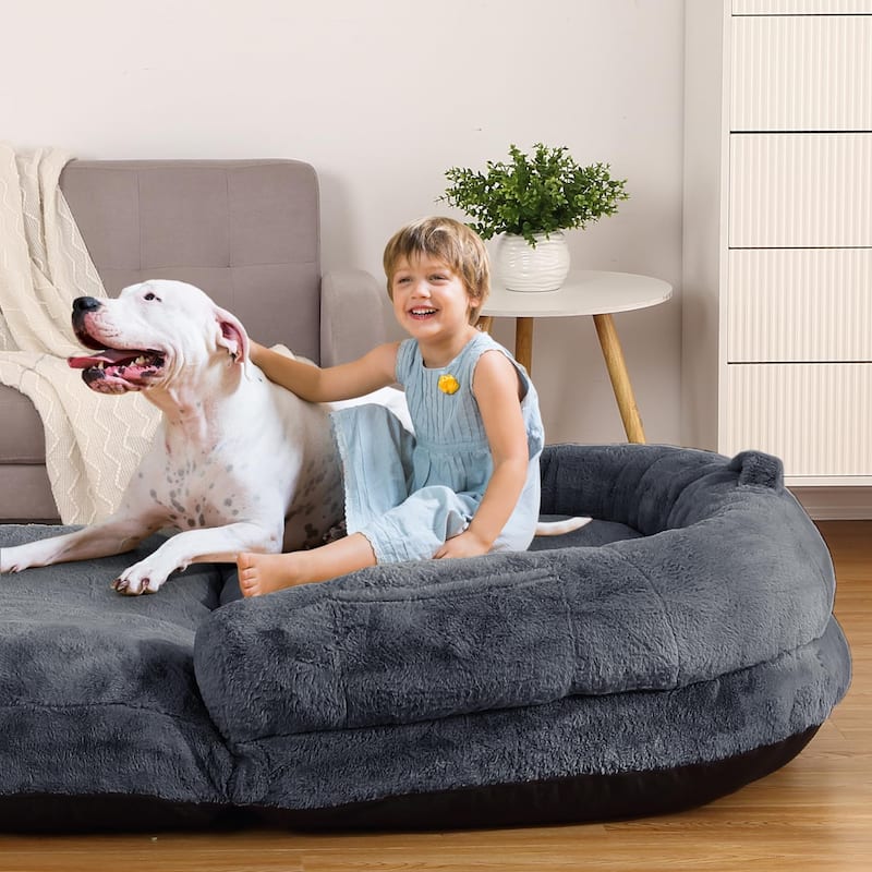 Human Dog Bed for Adults, Foldable Giant Nap Sofa Bed, Bean Bag Chair