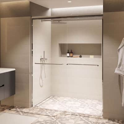 Seawin Strada Light Bypass Frameless Sliding Glass Shower Door 1/4 in. (6 mm) Thick Clear Tempered Glass