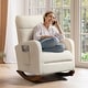 preview thumbnail 6 of 26, AVAWING Mid Century Nursery Rocking Chair Upholstered Velvet High Back Armchair
