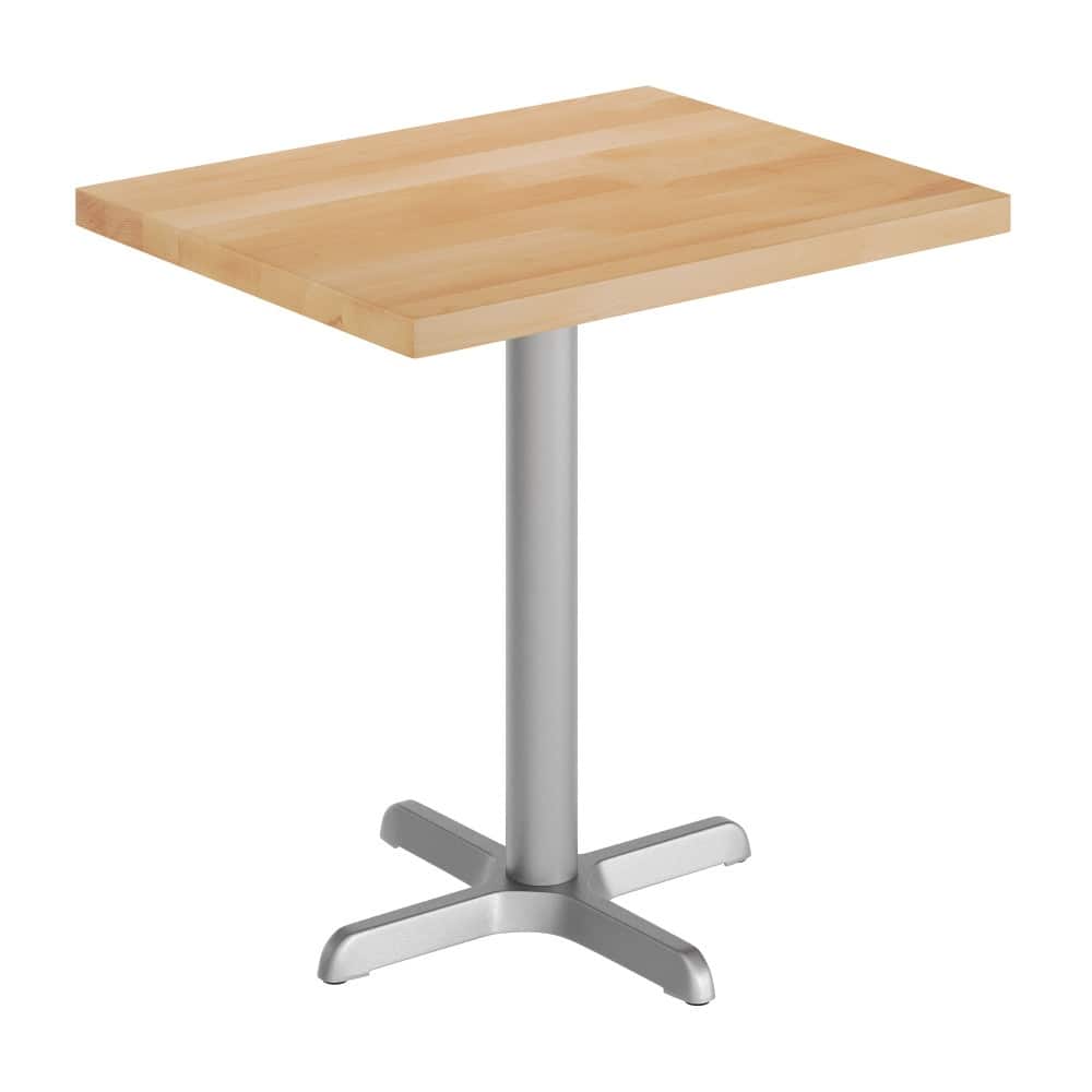 Rectangular Solid Wood Commercial Tabletop with 22" x 22" Dining Height X-Base