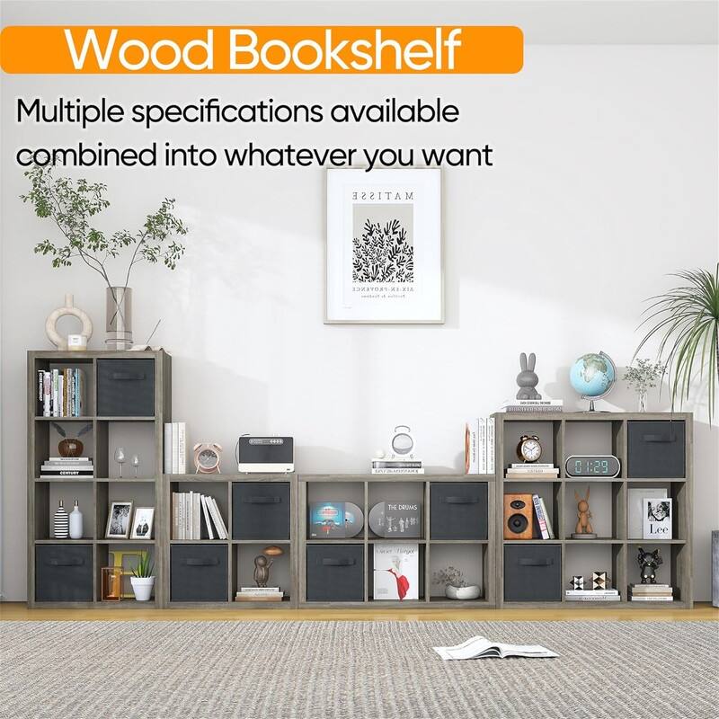 9 Cube Storage Organizer with Back Panels - 10.2"D x 37.7"W x 37.7"H