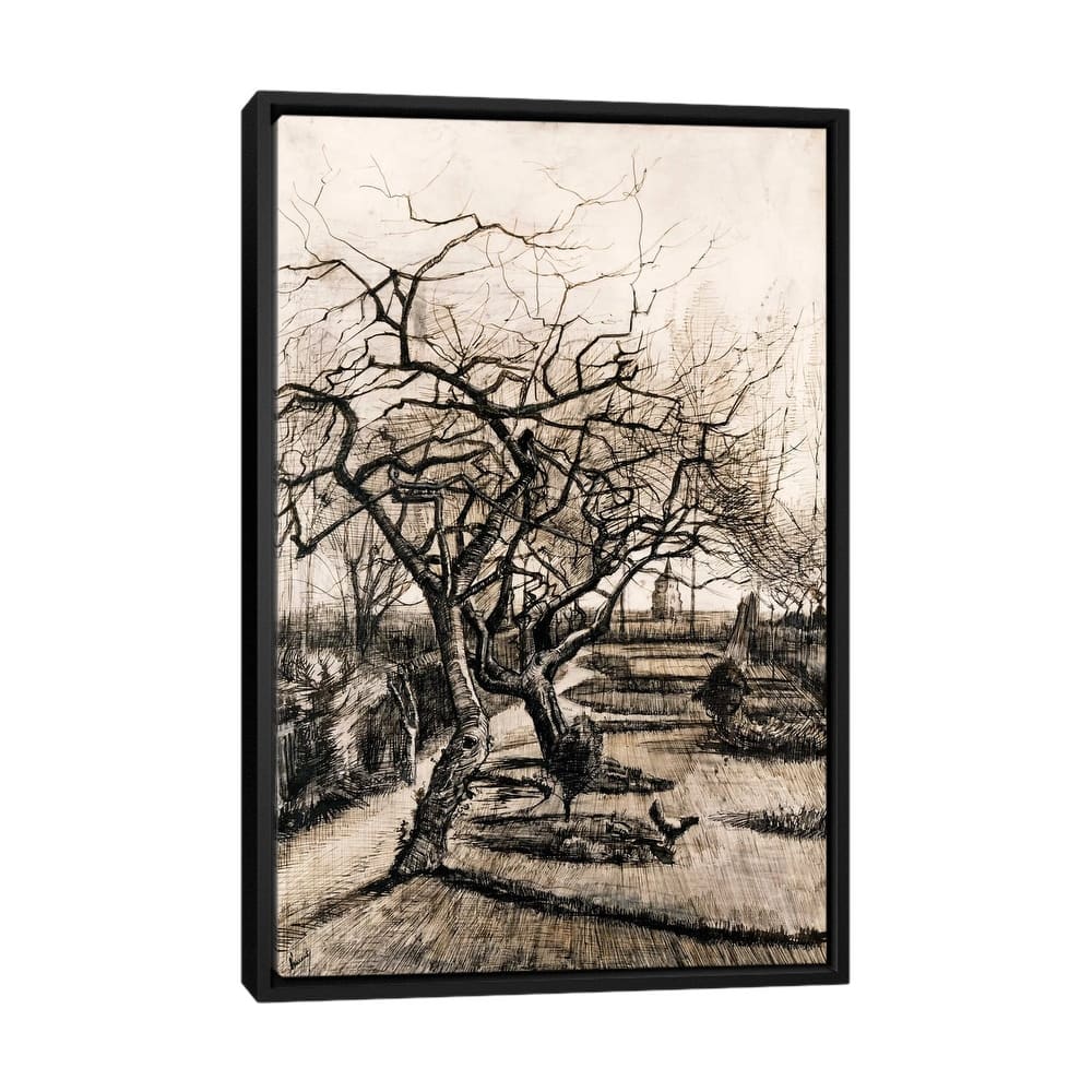 iCanvas "The Parsonage Garden at Nuenen in Winter" by Vincent van Gogh Framed Canvas Print