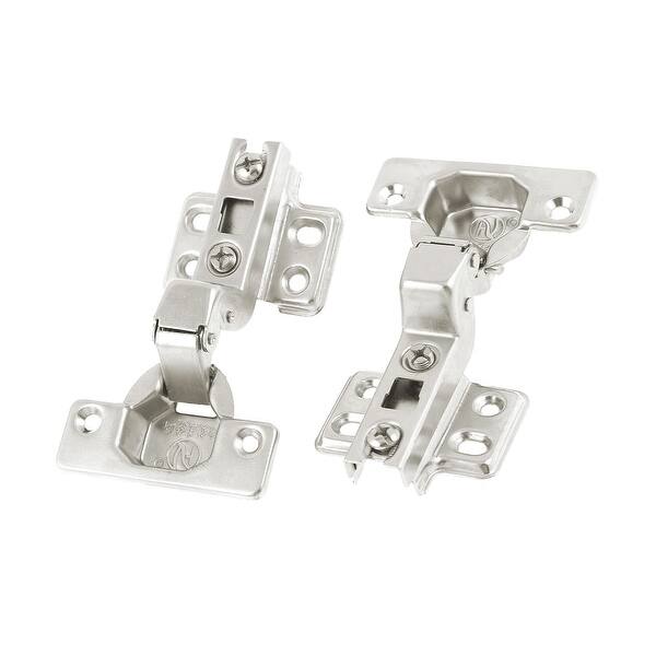 Shop Pair Silver Tone Hydraulic Full Overlay Metal Furniture Cabinet Hinge 104mm Long Overstock 18192735