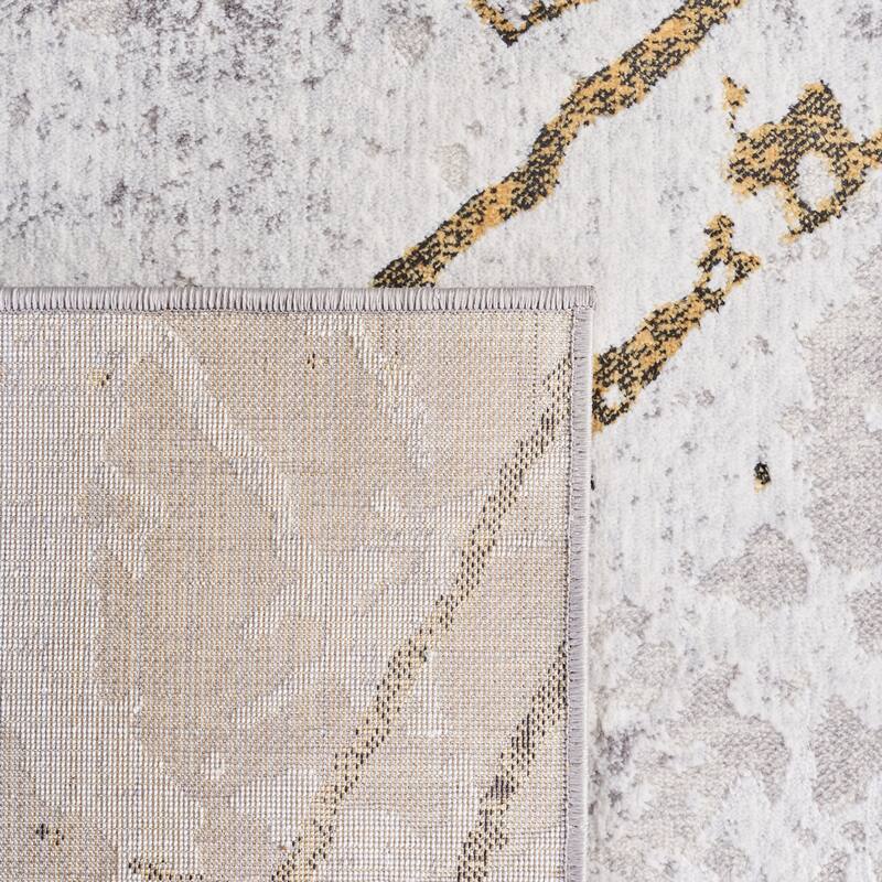 SAFAVIEH Amelia Alli Modern Abstract Distressed Rug - 3' x 5' - Grey/Gold