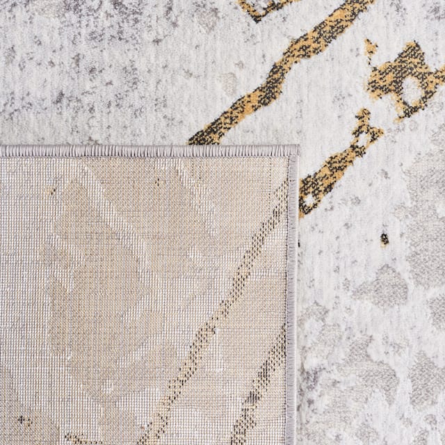 SAFAVIEH Amelia Fietje Modern Abstract Distressed Rug - 6' x 9' - Grey/Gold