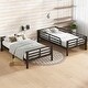 preview thumbnail 3 of 22, Black Metal Bunk Bed Frame for Teens and Adults, No Box Spring Needed