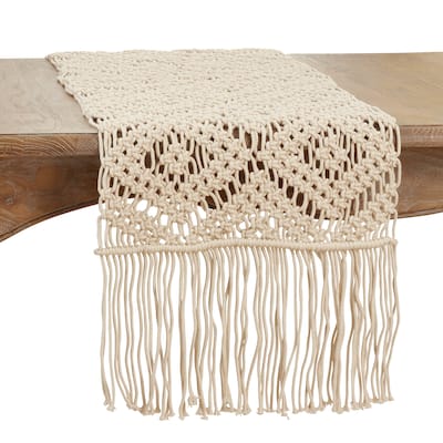 Macramé Design Table Runner - 16"x72"