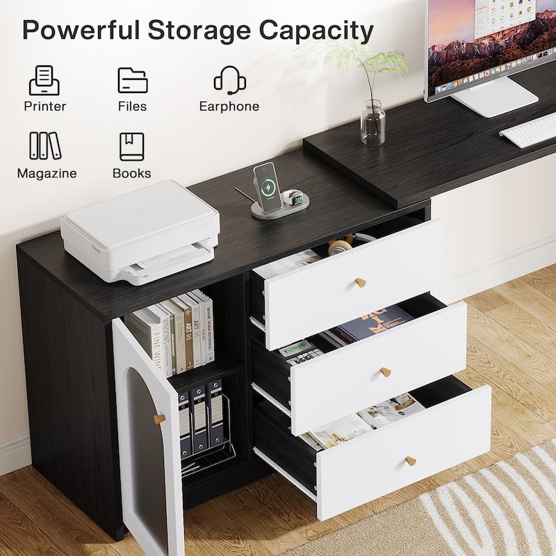 47 Inches Reversible L Shaped Computer Desk for Home Office