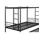 preview thumbnail 16 of 16, Black Twin over Twin Metal Bunk Bed with Trundle & Guardrail