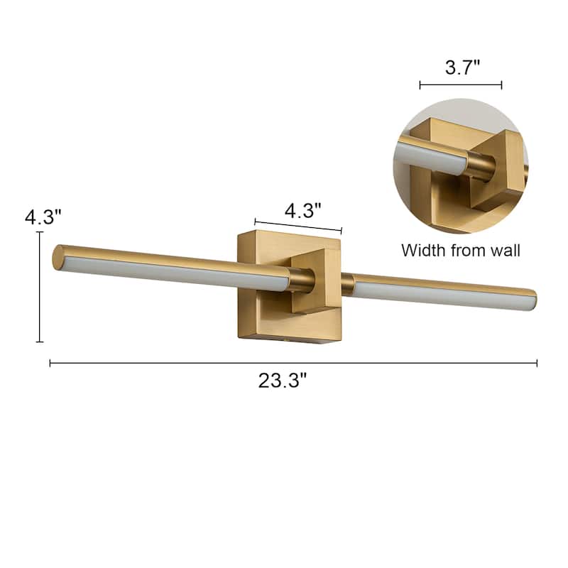 Matte Black/Gold Finish Integrated LED Wall Sconce Vanity Light Bar