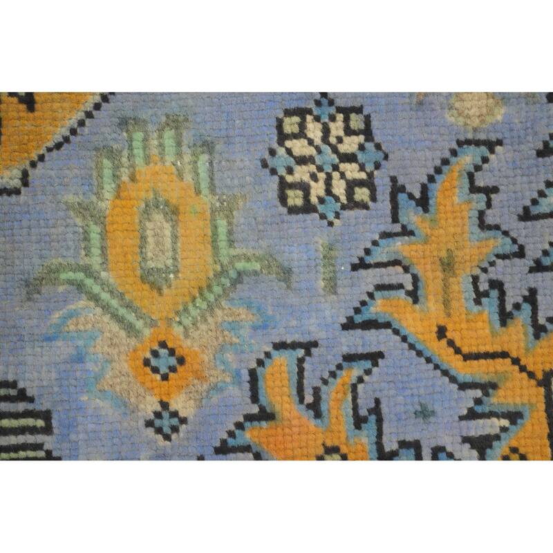 Hand Knotted Oriental 100% Wool Carpet Traditional Floral Navy Blue & Blues Tabriz Area Rug - 11' 3'' X 8' 1''