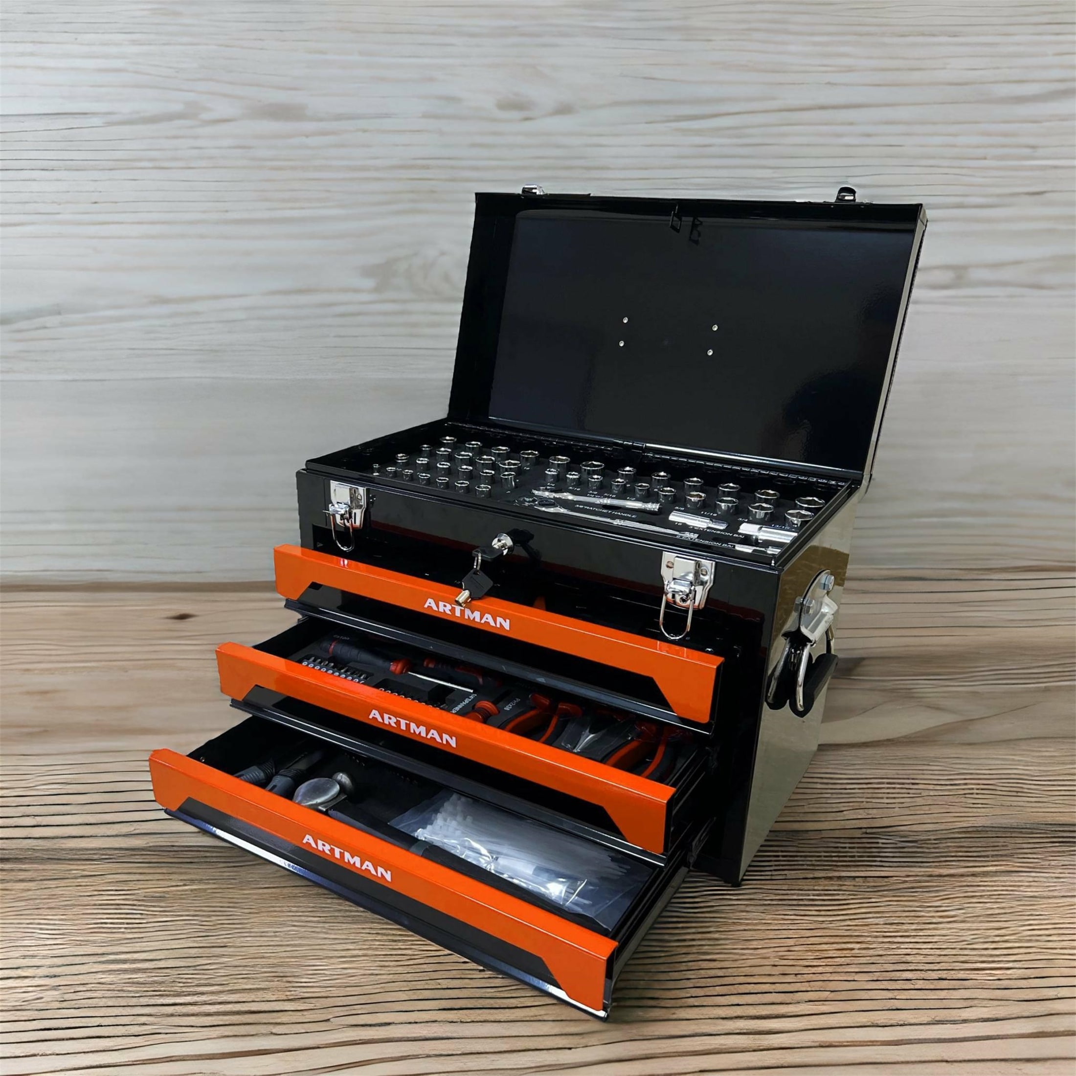 3 Drawers Tool Box with Tool Set