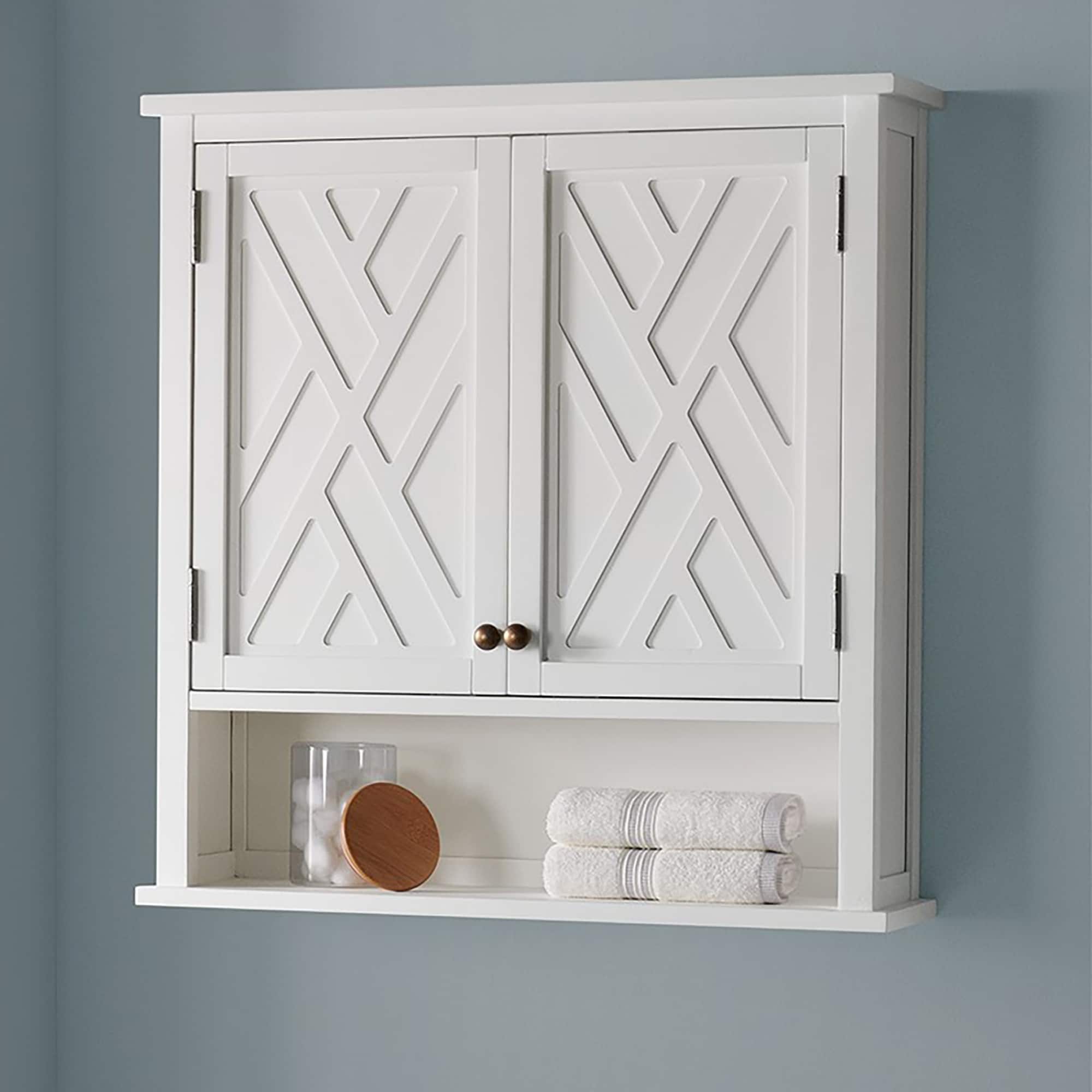 White Wall Mounted Bathroom Storage Cabinet Organizer, Mirrored Vanity Medicine  Chest with, 1 unit - Foods Co.