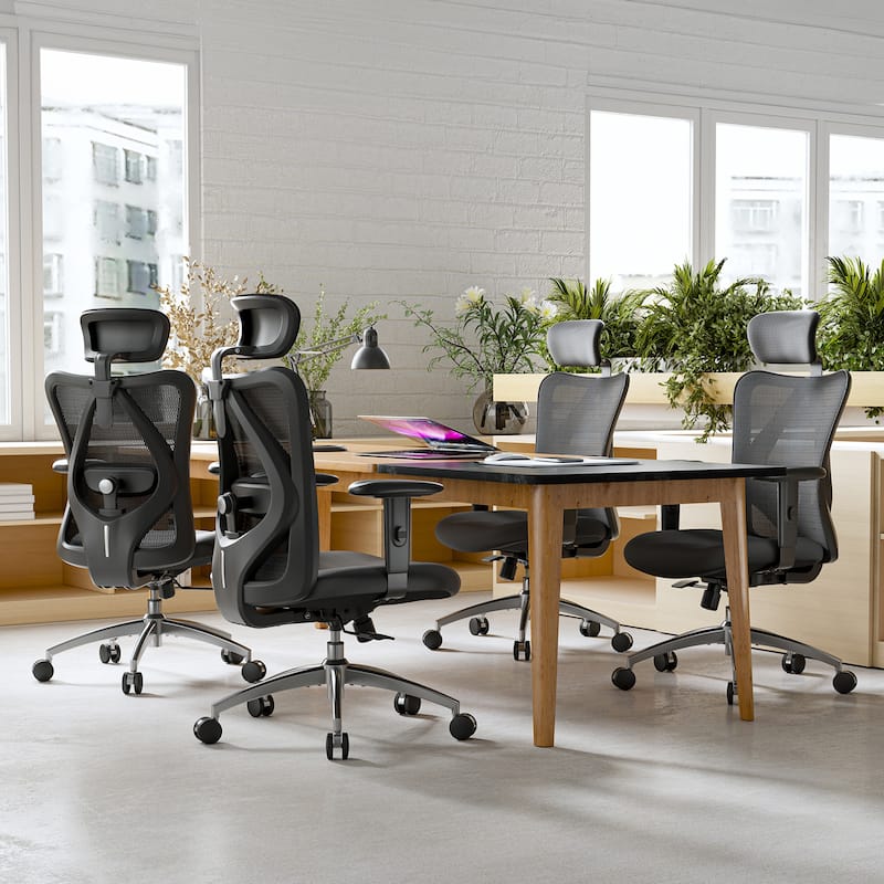 SIHOO Ergonomic Office Chair with Adjustable Lumbar Support, High Back chair for big and tall, Black - 68*70*130