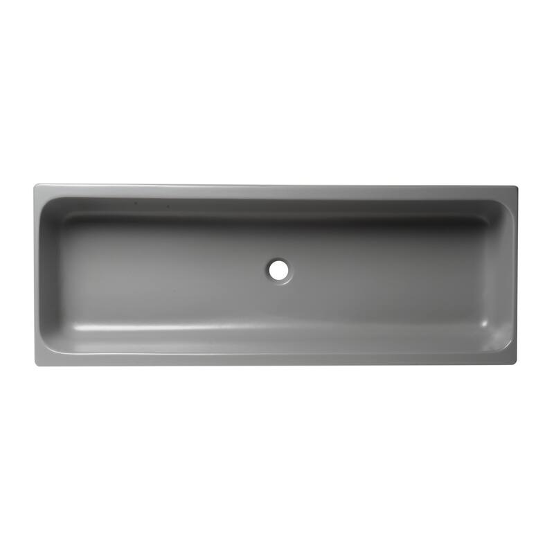 ALFI brand AB48TRGM 48" Grey Matte Above Mount Fireclay Bathroom Trough Sink