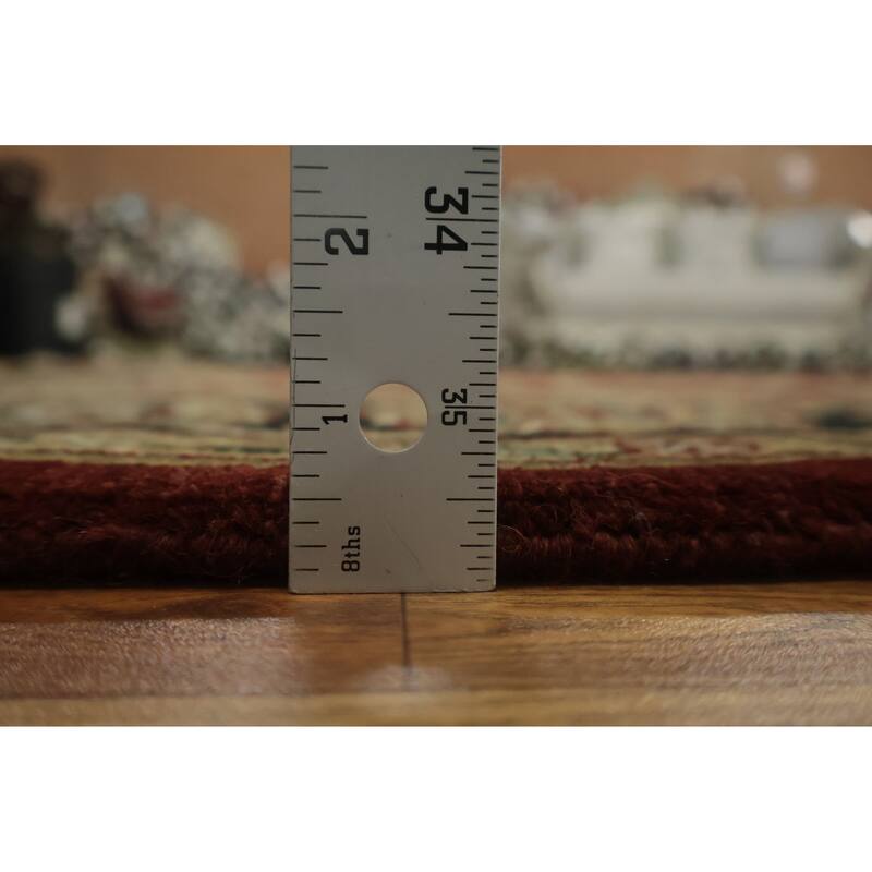 Hand Knotted Oriental 100% Wool Carpet Traditional All-Over Red Agra Area Rug - 5' 11'' X 6' 0''