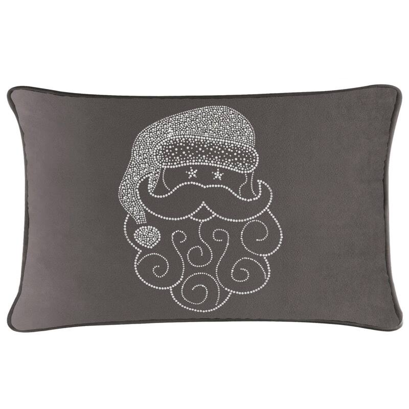Sparkles Home Santa Rhinestone Pillow - Charcoal - 14 x 14