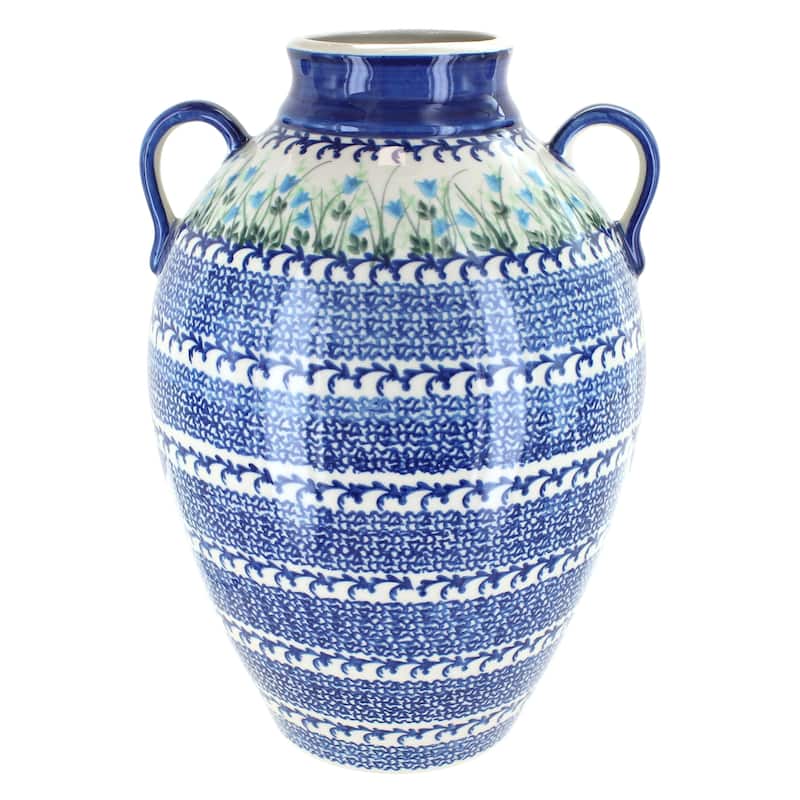 Blue Rose Polish Pottery 361 Vena Large Jug Vase - Misty