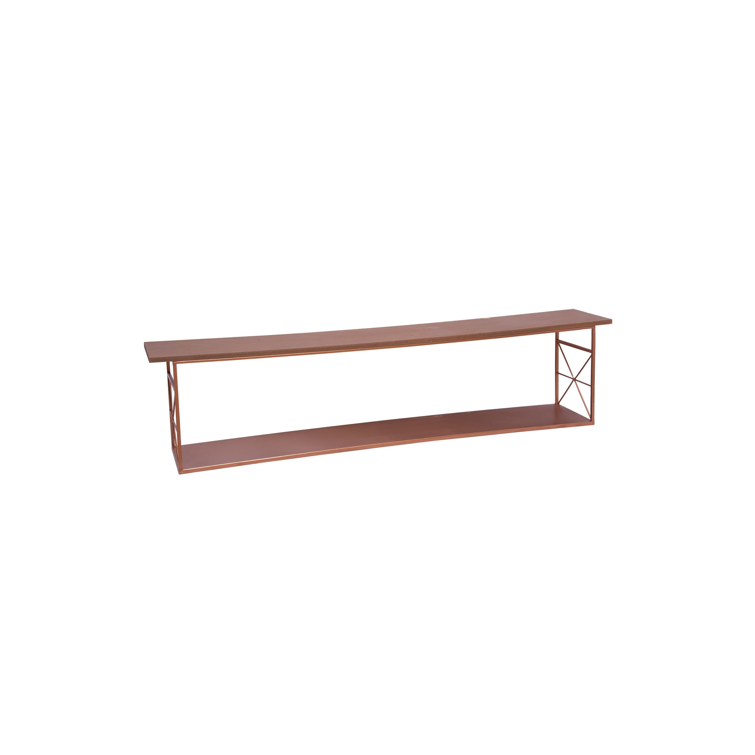 Foreside Home Garden Set Of 2 Copper Geometric Wall Shelves Overstock 30715082