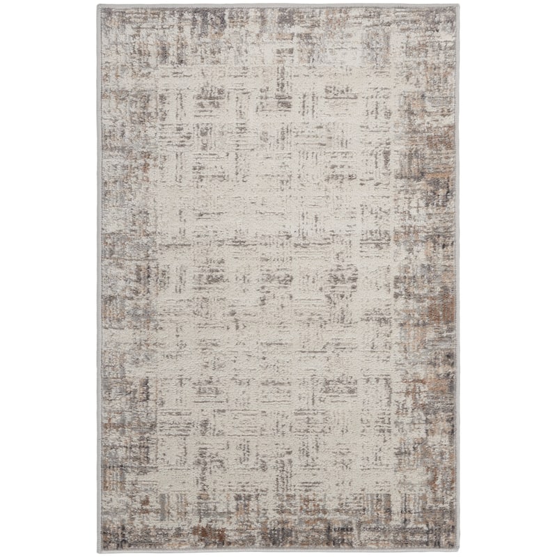 Nourison Elation Abstract Modern Ivory Grey Area Rug - 2' x 3' - Ivory/Grey - Rectangle
