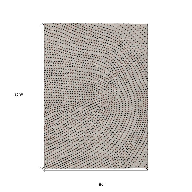 HomeRoots Polka Dot Transitional Rectangle Outdoor Rug