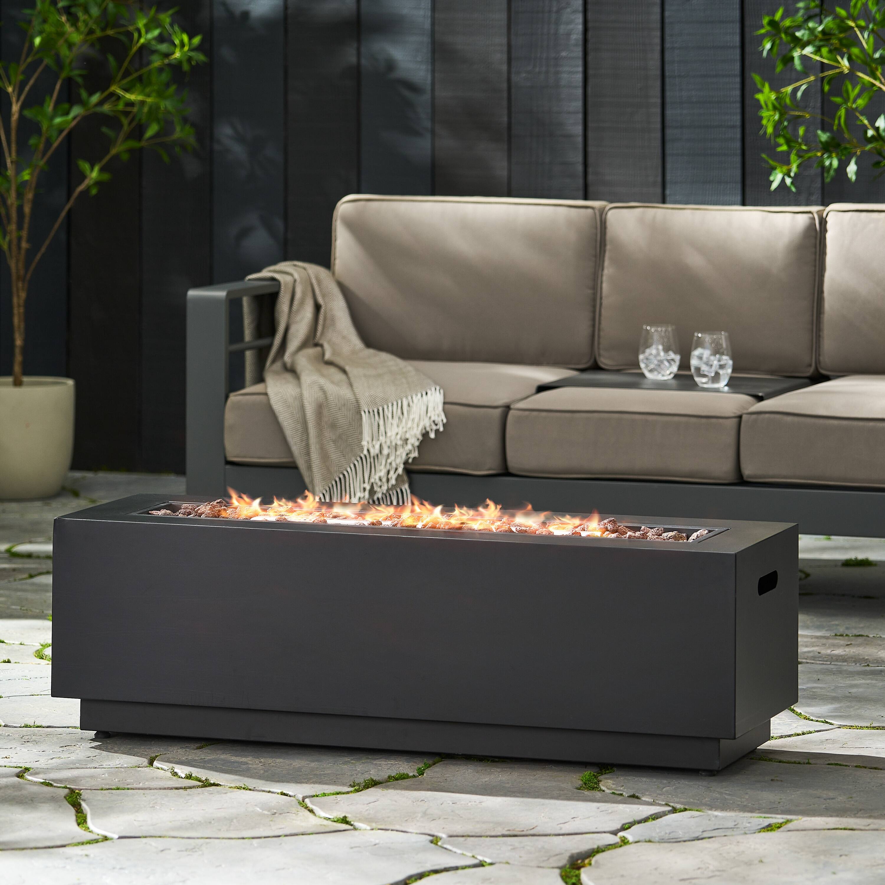Wellington Outdoor 50,000 BTU Rectangular Fire Pit (No Tank Holder) by