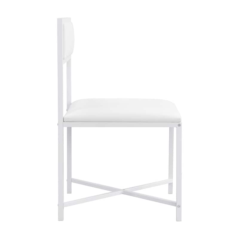 Roomfitters Modern 63" 5-Piece Extendable Dining Table Set with Storage Rack, Foldable Square Table and 4 PU Chairs