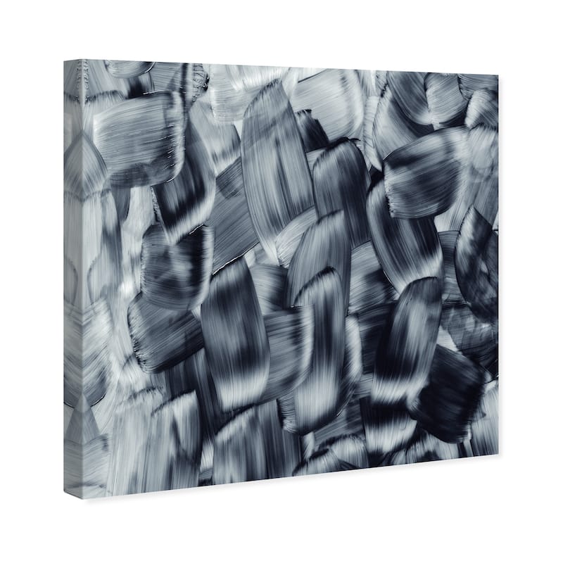 Wynwood Studio Abstract Dashes Black and Modern & Contemporary Wall Art Canvas Print