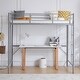 preview thumbnail 21 of 43, Twin Size Metal Loft Bed With Safety Guardrails & 2 Built-In Ladders, Loft Bunk Bed Frame For Teens Juniors Adults
